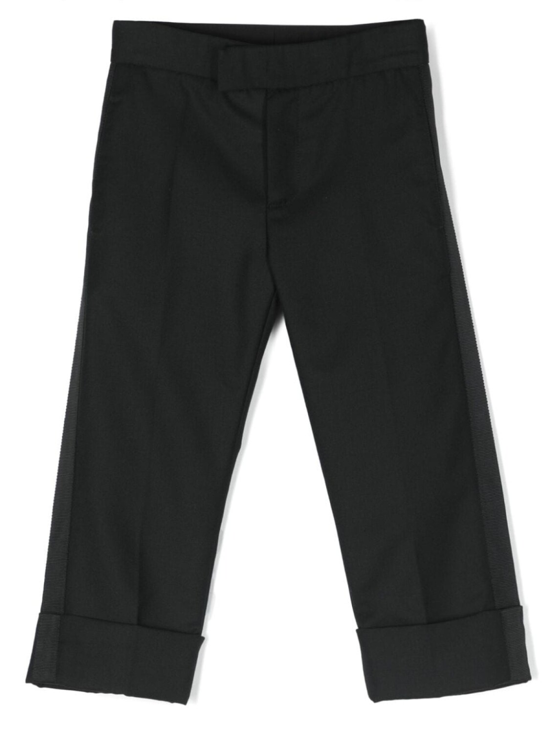 

Шерстяные брюки прямого кроя Thom Browne Kids, черный