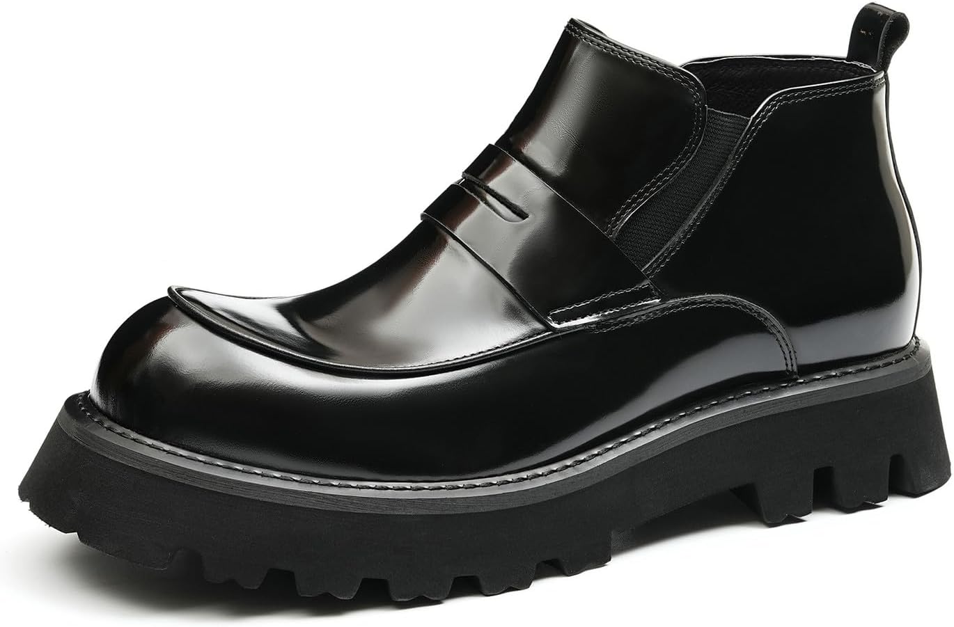 

Мужские ботинки Chelsea Santimon, формальные, на щиколотку, низкие, модные, из лакированной кожи, на толстой подошве, чукка, для выпускного, свадьбы, с костюмом, деловые, повседневные, легкие, вестерн для мужчин, черный