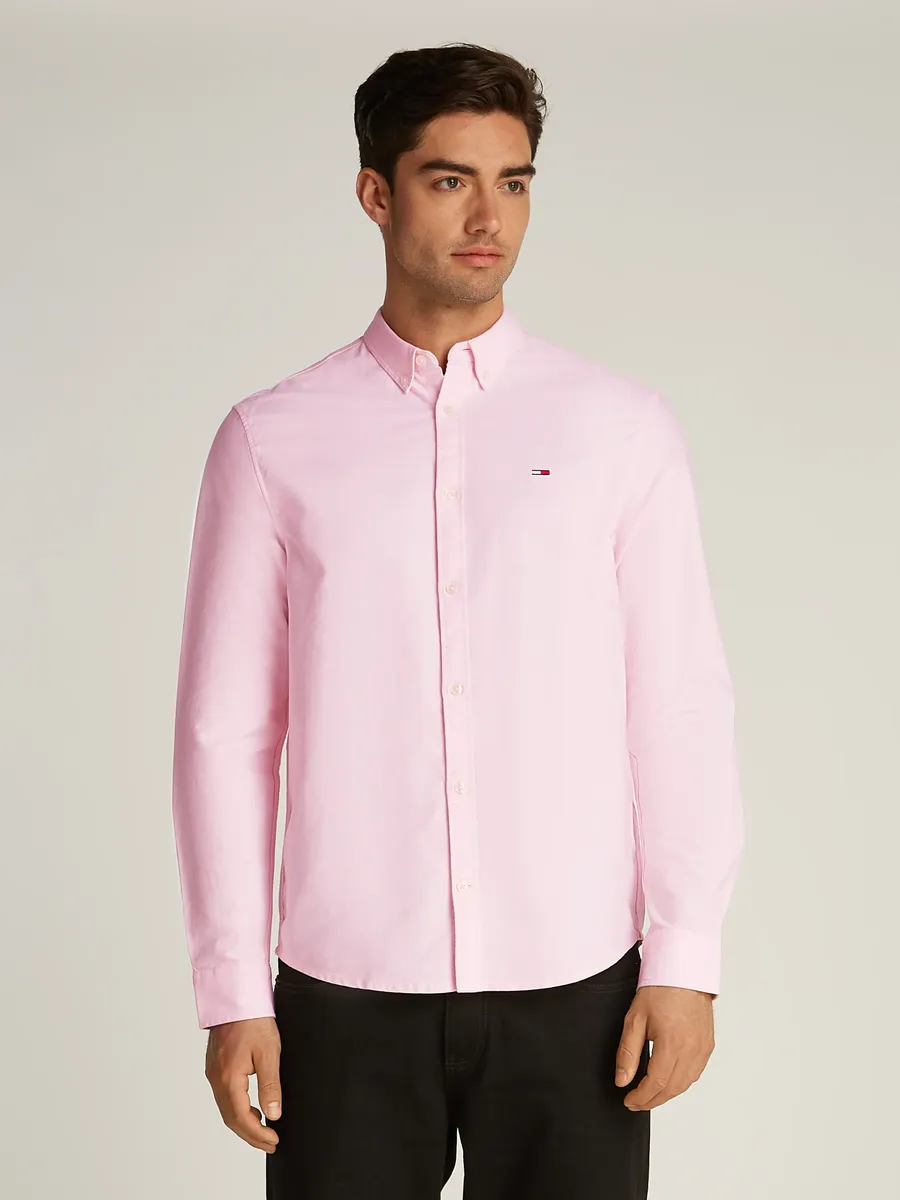 

Рубашка Tommy Jeans с длинными рукавами "TJM ENTRY REG OXFORD SHIRT" с тисненым логотипом, розовый