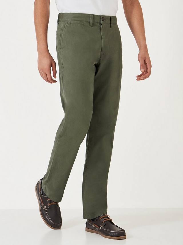 

Брюки-чинос прямого покроя Crew Clothing, цвет Olive Green