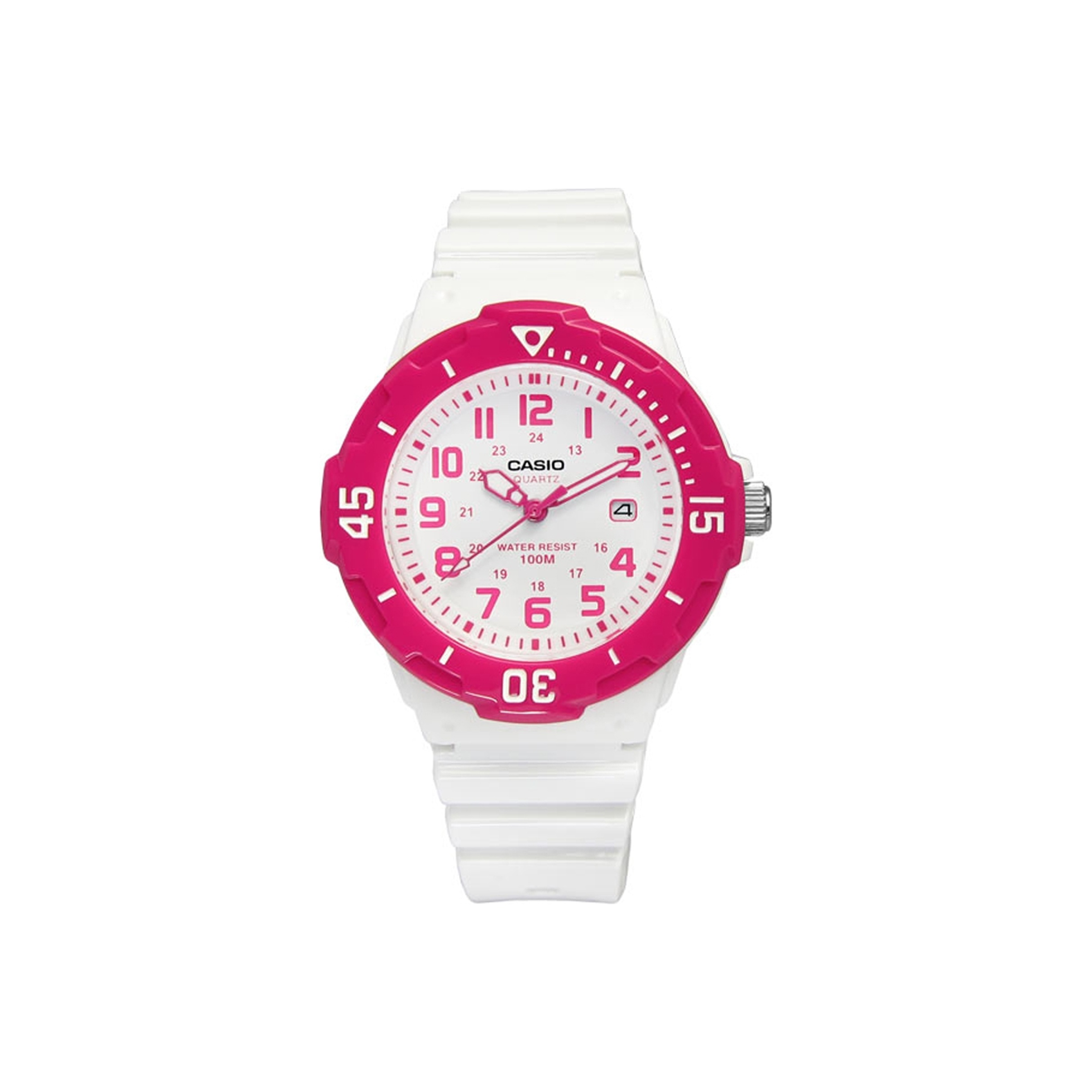 

CASIO Часы Women's YOUTH White Watch LRW-200H-4B, Pink/White Dial