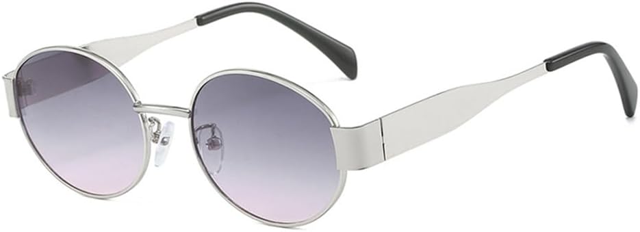 

Женские солнцезащитные очки в металлической оправе с защитой от УФ-излучения UV400, мужские — с градиентным покрытием, для занятий спортом на открытом воздухе, бега и езды на велосипеде UYPTK, Silver Gray Pink