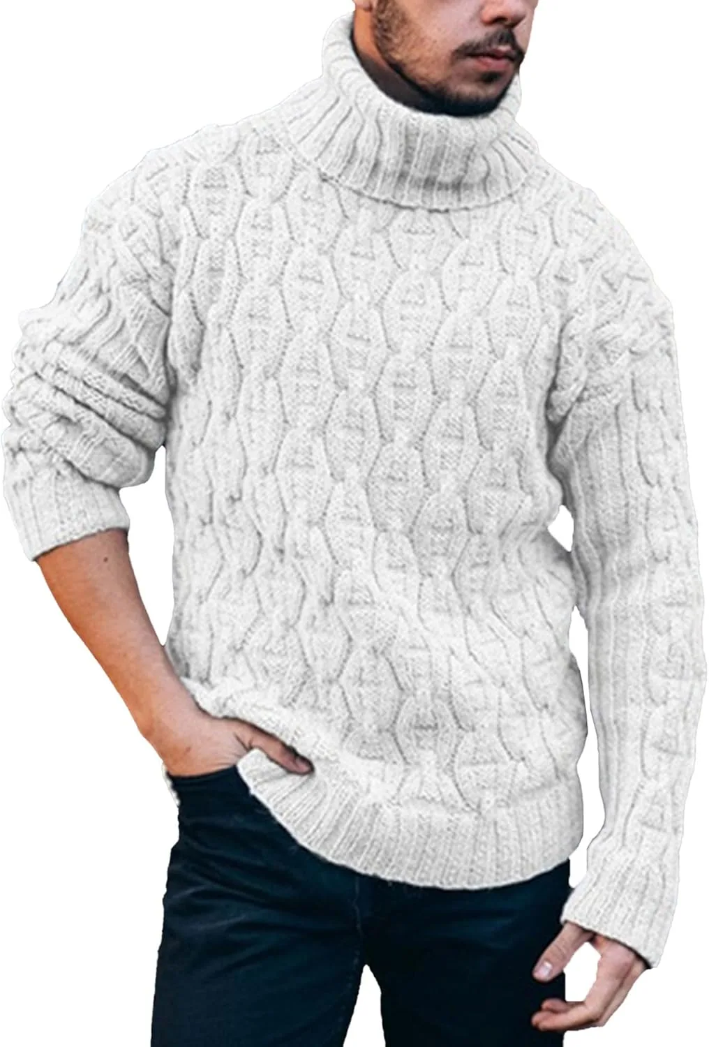 

Мужской водолазка вязаный свитер Gsywaipei