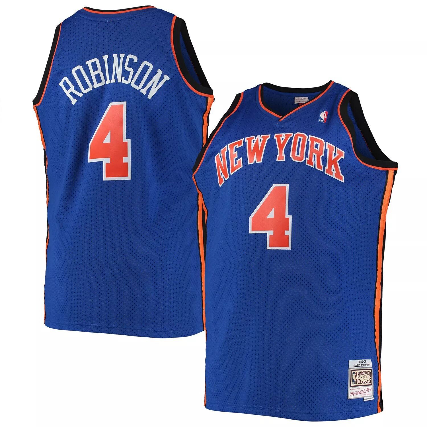 

Мужская синяя майка Mitchell & Ness Nate Robinson New York Knicks Big & Tall Hardwood Classics Swingman, Синий, Мужская синяя майка Mitchell & Ness Nate Robinson New York Knicks Big & Tall Hardwood Classics Swingman