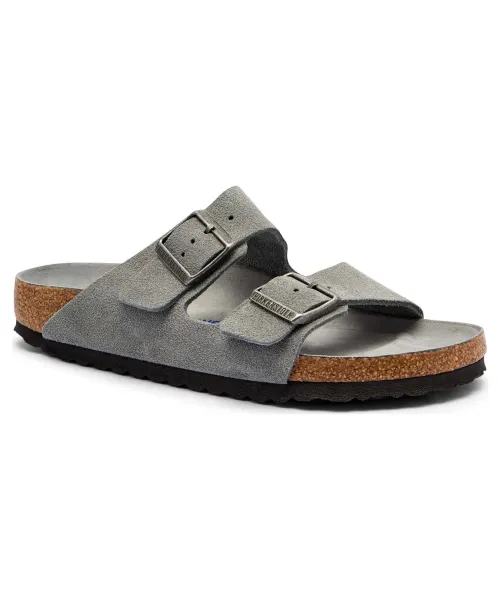 Тапочки из кожи Аризона с рычагами sfb Narrow fit Birkenstock, серый