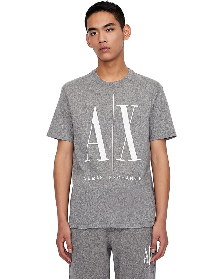 

Футболка Armani Exchange Icon Logo Printed, цвет B09B Heather Grey