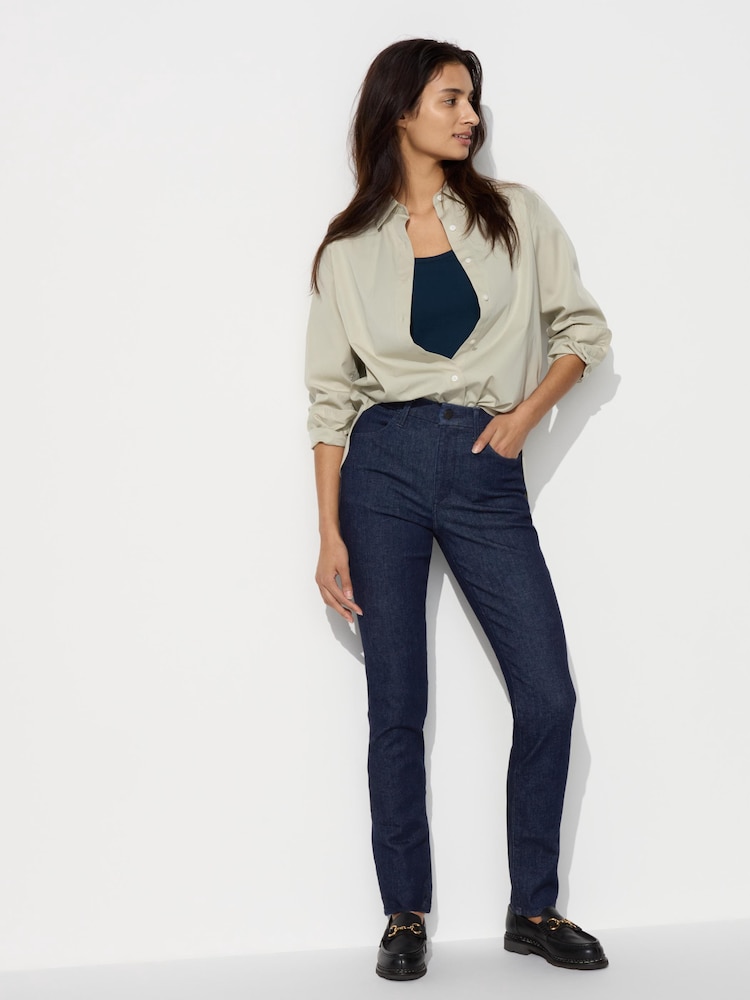 

Ультраэластичные джинсы длинные Uniqlo, синий