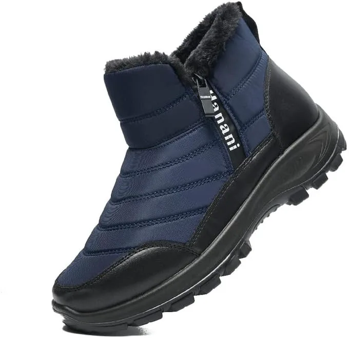

Мужские зимние ботинки Hanani Mens с меховой подкладкой, утепленные, на щиколотку, застежка-молния, водонепроницаемые, для улицы, легкие и удобные, синий