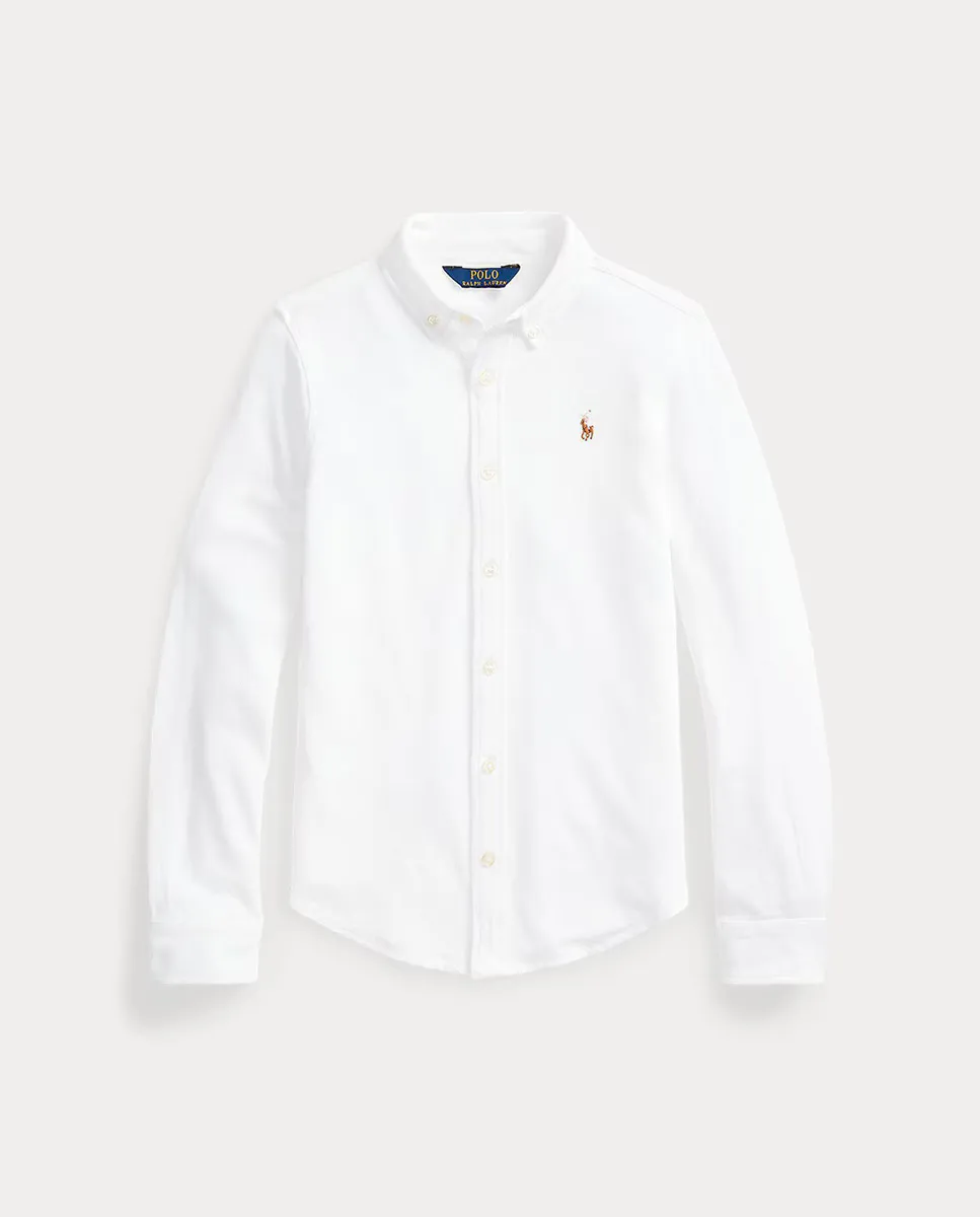 

Белая хлопковая рубашка для девочки Polo Ralph Lauren