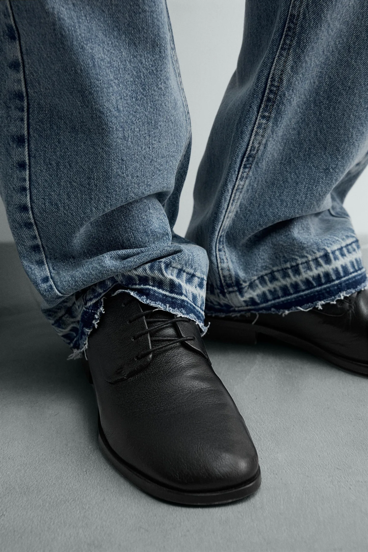 Кожаные стильные туфли ограниченной серии Zara, черный — фото 3