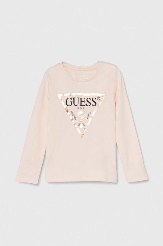 

Хлопковая рубашка с длинными рукавами для мальчиков и девочек Guess, оранжевый