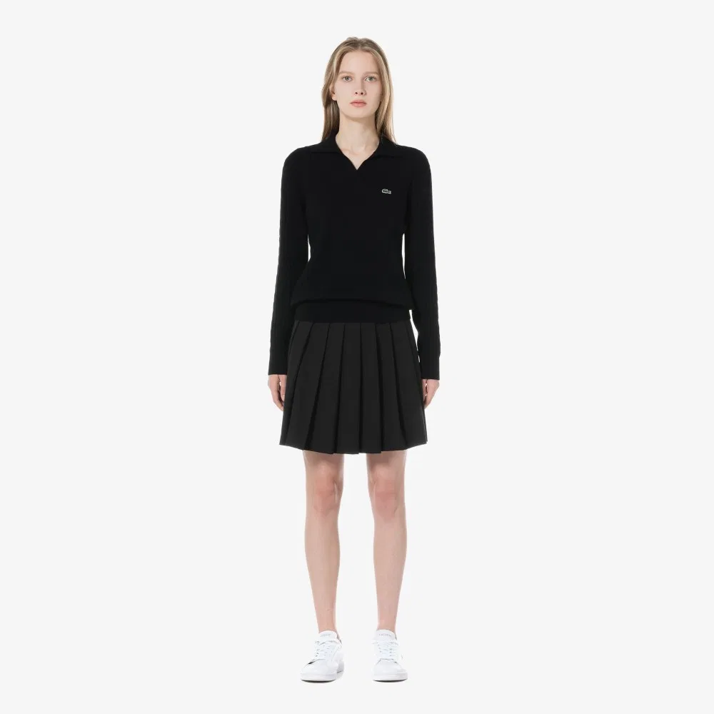 Юбка Lacoste плиссированная миди, черная