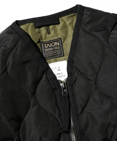 Детская куртка-даун TAION Military Zip V-Neck Down Jacket бежевая — фото 2