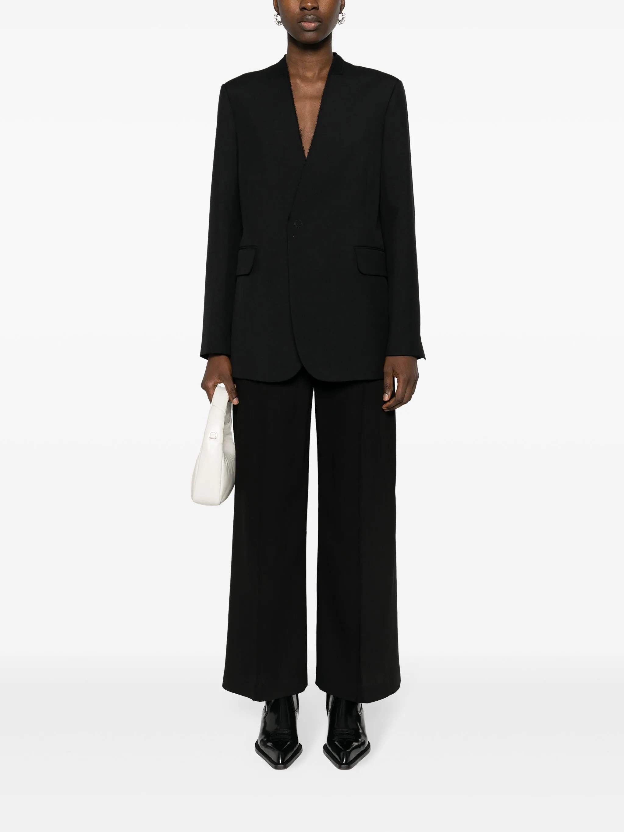 Однобортный блейзер Mm6 Maison Margiela, черный — фото 2