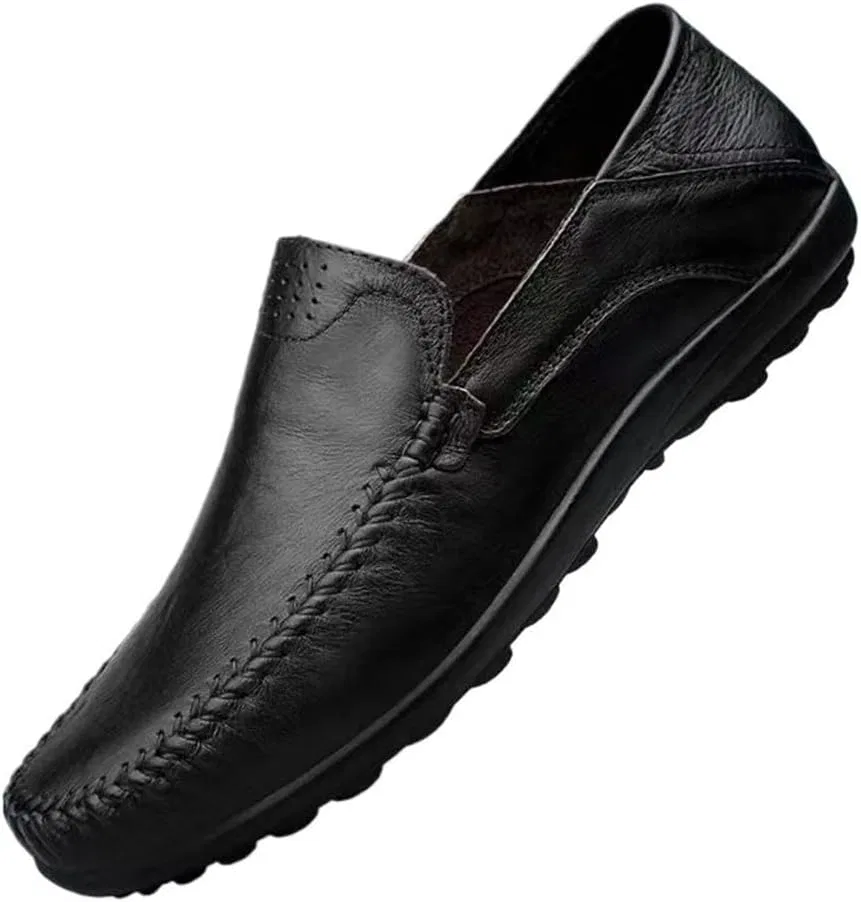 Лоферы из натуральной кожи с прострочкой, Black DHFIRUFSHLO
