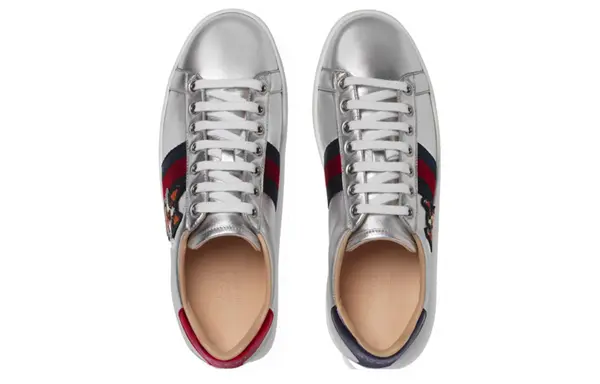 Кроссовки ace 'year of the dog - metallic silver' Gucci, серебряный — фото 2
