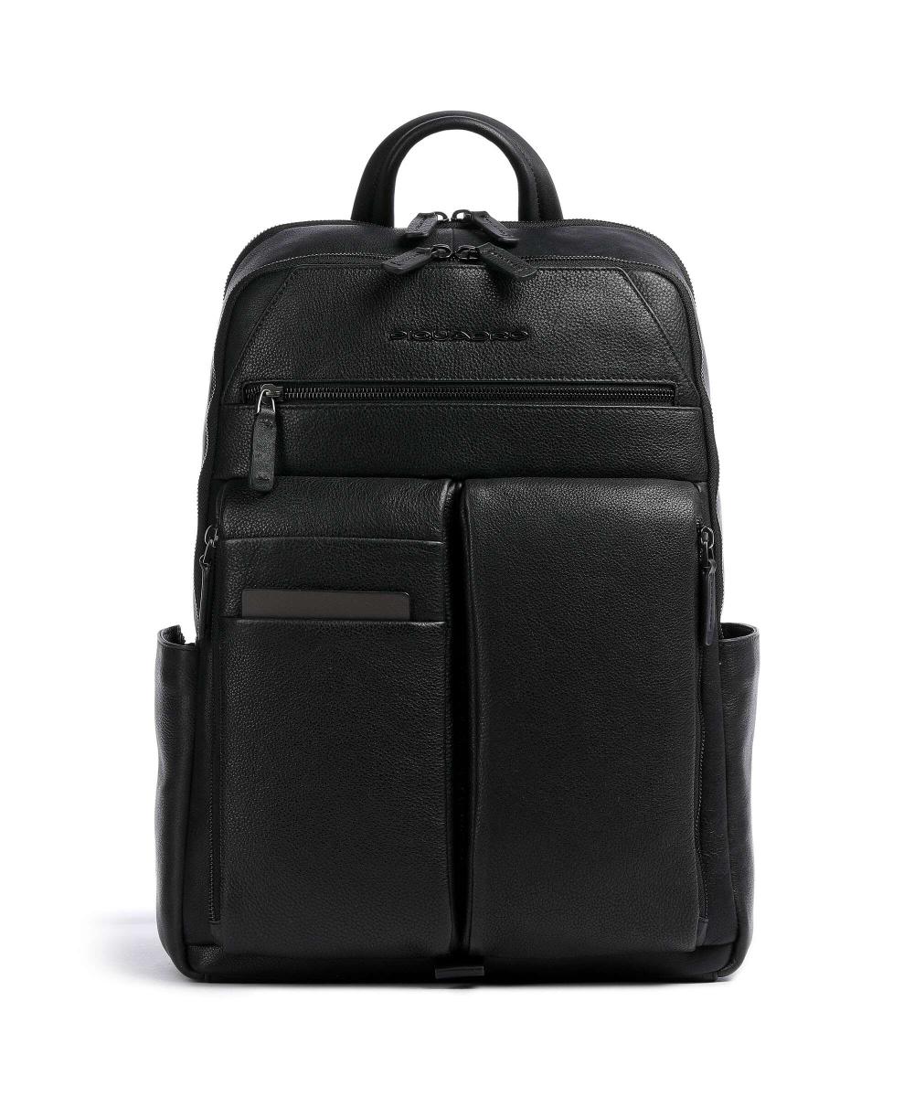 

Рюкзак Paavo 14″ из зернистой коровьей кожи Piquadro, черный