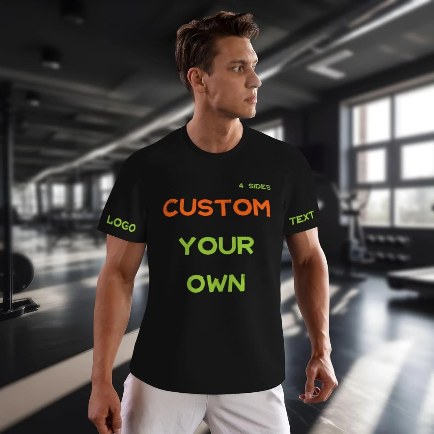 Футболка Custom с принтом на 4 сторонах для мужчин — фото 4