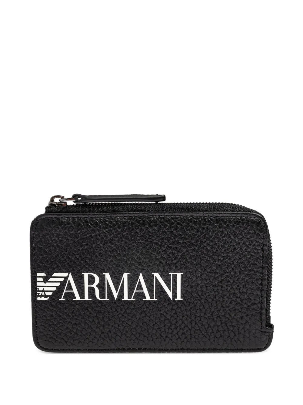 

Кардхолдер с логотипом и застежкой-молнией EMPORIO ARMANI, черный