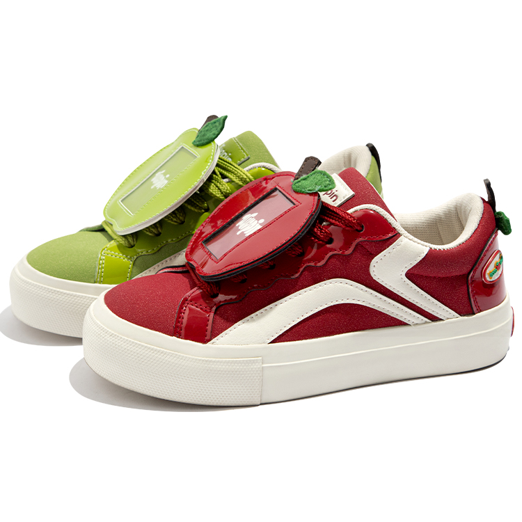 

TUOPIN Непарные скейтерские туфли Pie Shoes унисекс низкие бордовые, цвет Mismatched