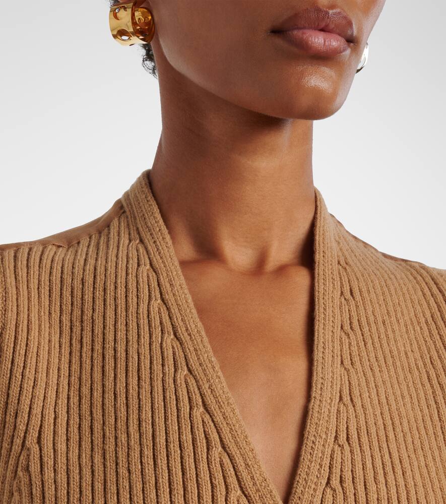 Материнский жилет из смесовой шерсти и сатина с панелями Max Mara, Cammello — фото 4