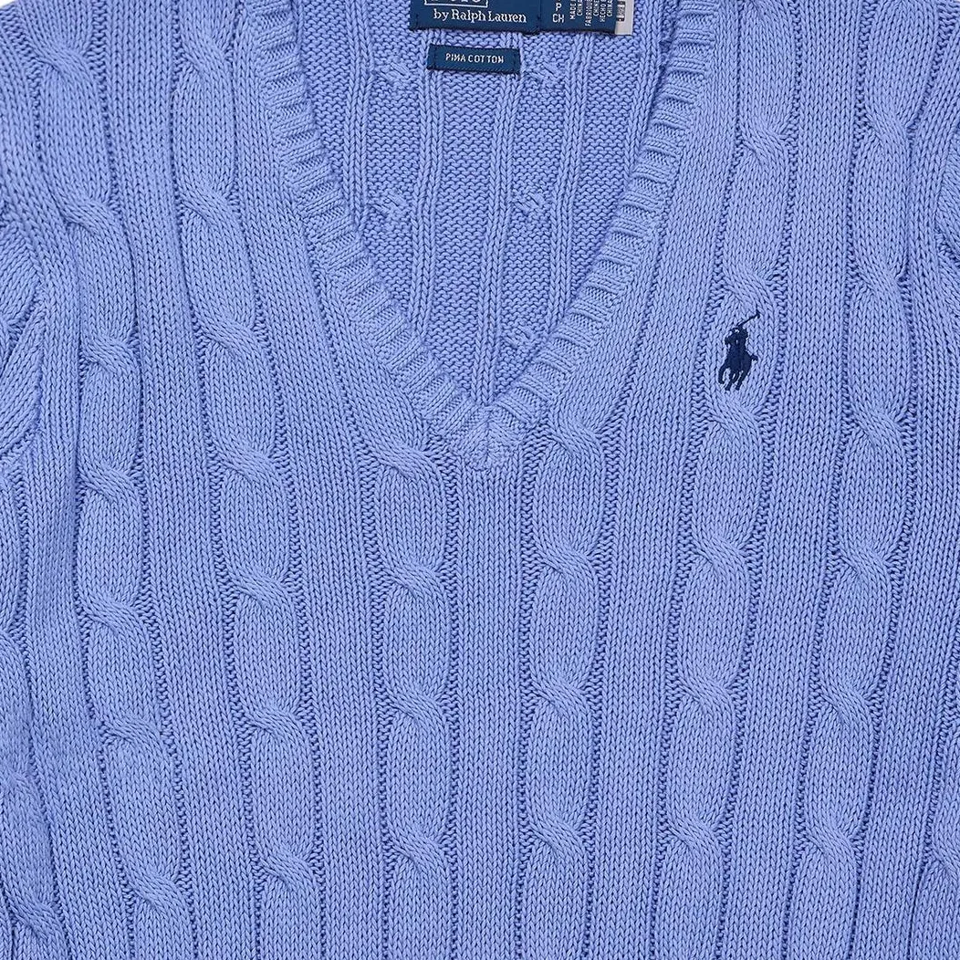 Вязаный топ женский Polo Ralph Lauren светлый синий — фото 4