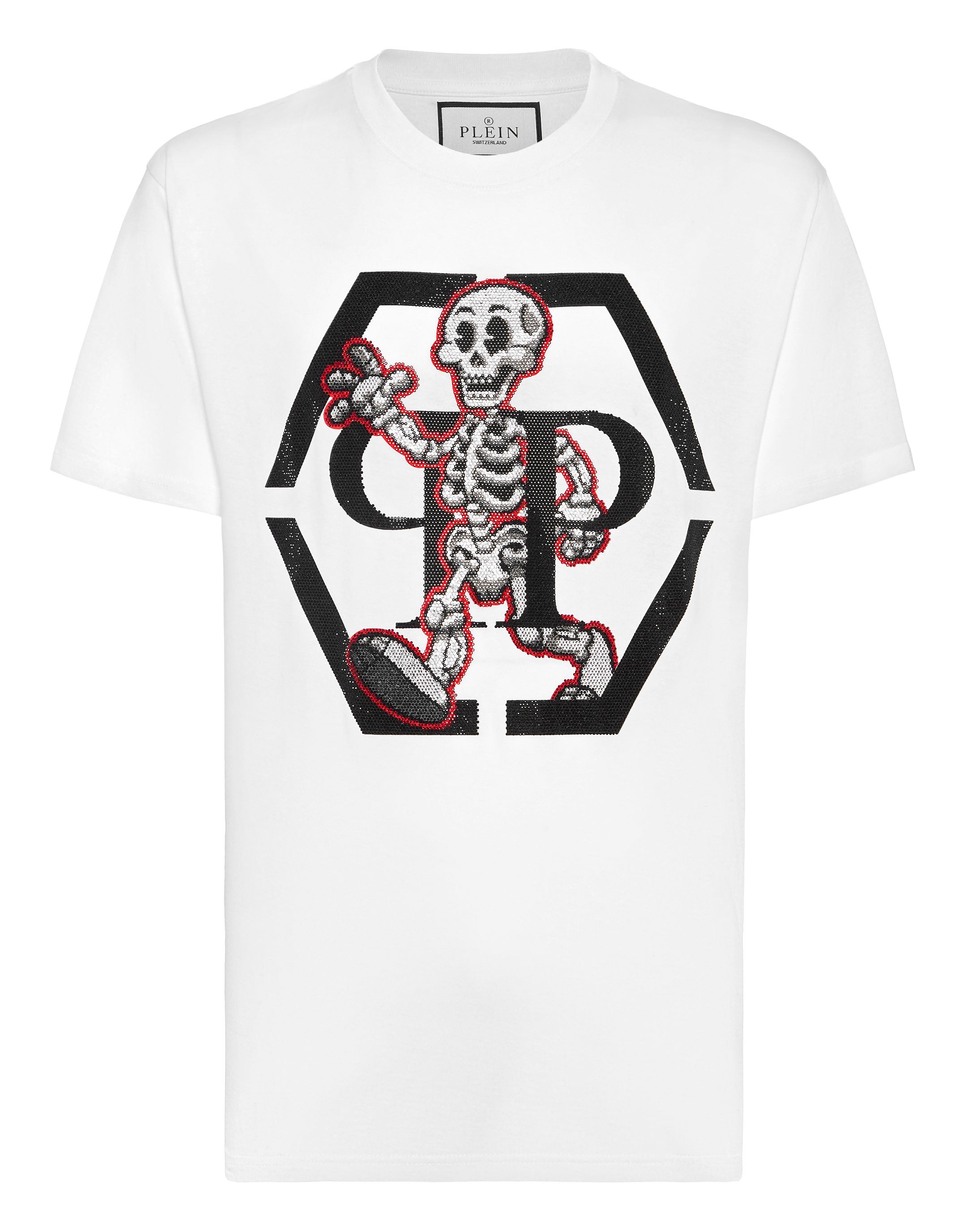 

Футболка с круглым вырезом SS Skeleton PHILIPP PLEIN, белый