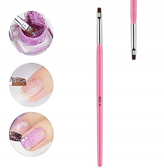 

Кисть для геля, размер 4, деревянная, розовая., Maxim