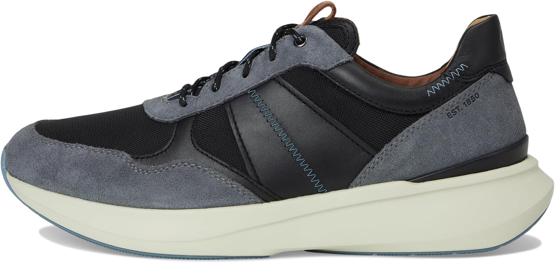 Кроссовки Johnston & Murphy Xc Declan Jogger, цвет Gray Waterproof Suede/Black Waterproof Full Grain — фото 4