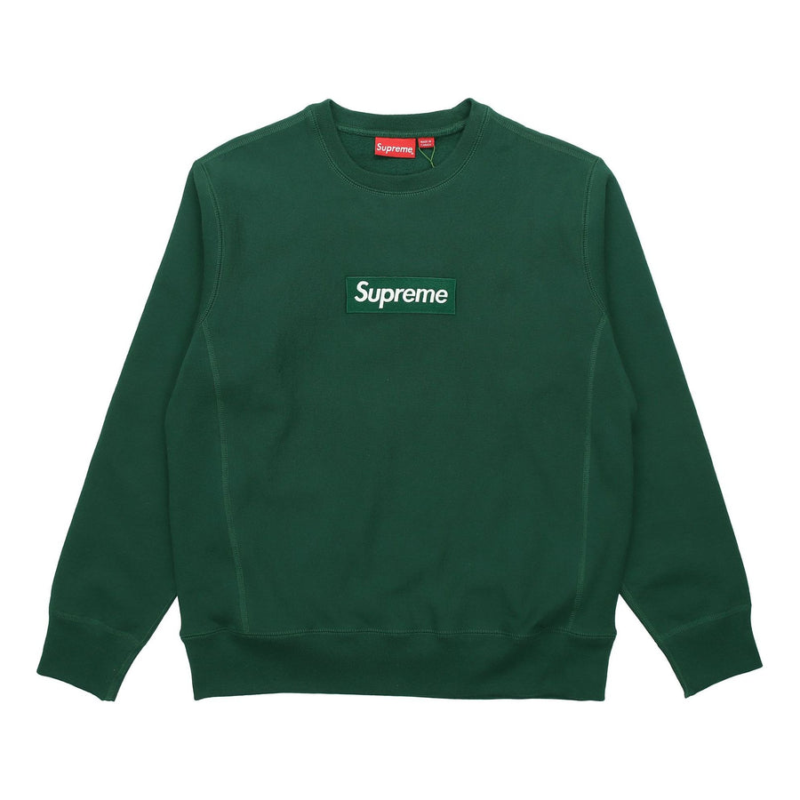

Худи Supreme FW18 Box Logo Crewneck Dark Green Classic Round Neck Pullover Unisex, зеленый