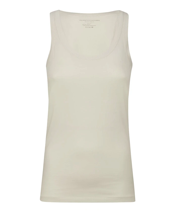 

Топ без рукавов с широким вырезом горловины Majestic Filatures, бежевый