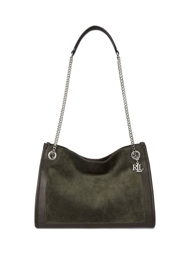 

Сумка-шоппер Lauren Bradley из замши среднего размера Ralph Lauren, Dark Olive
