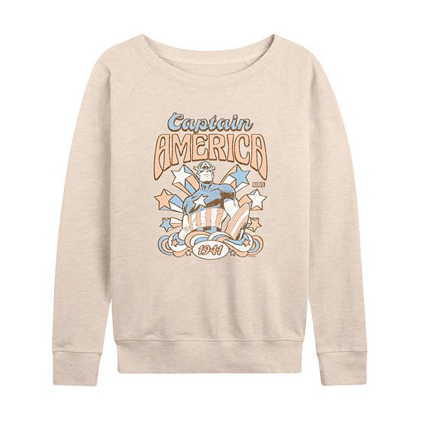 

Женская футболка с длинным рукавом Captain America Retro Americana French Terry Marvel