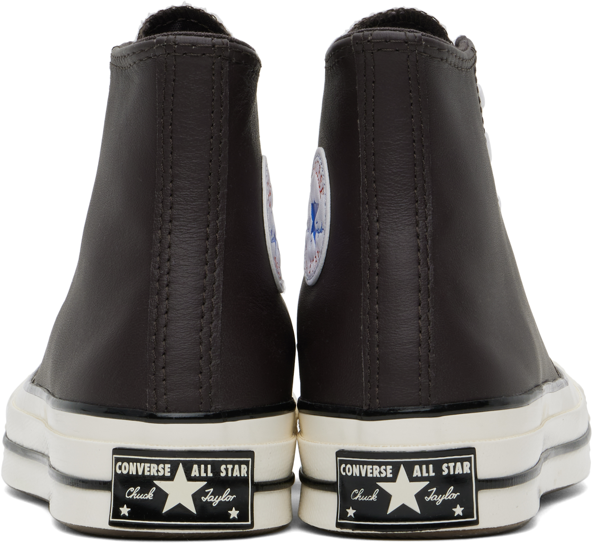 Коричневые высокие кеды Chuck 70 Heritage Color Leather Converse — фото 2