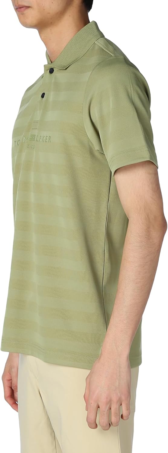 Мужская классическая поло-рубашка Tommy Hilfiger Golf с коротким рукавом и логотипом Shadow Logo, хаки — фото 4