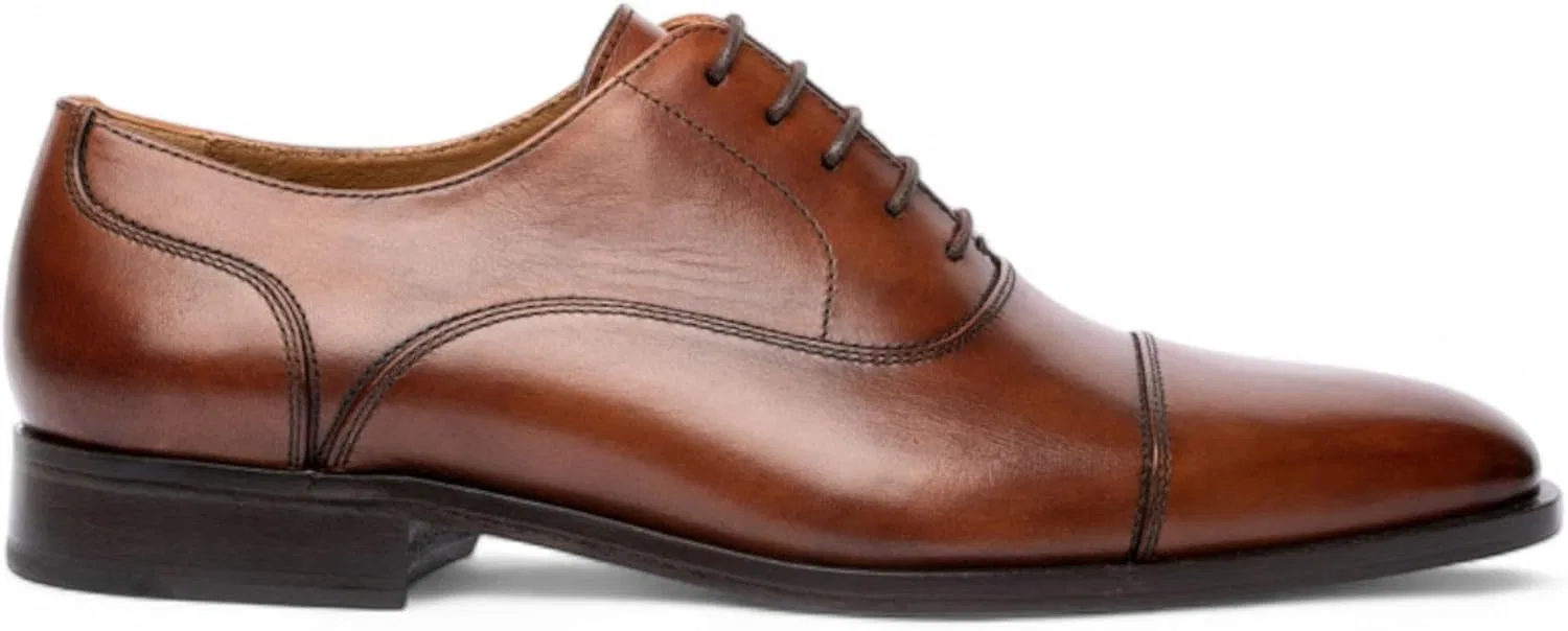 Infinity Leather Мужские коричневые кожаные офисные туфли-оксфорды Chapman & Moore с перфорацией на мыске