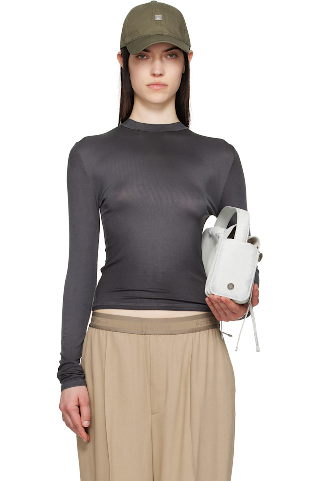 

Футболка с длинным рукавом, окрашенная распылением Acne Studios, черный