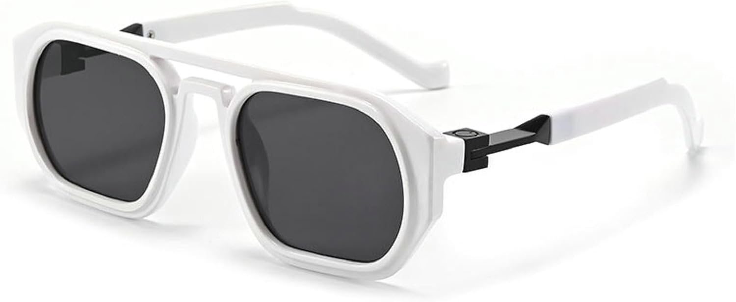 

Квадратные солнцезащитные очки для женщин и мужчин, ретро-очки, женские роскошные солнцезащитные очки, винтажная мода, панк-очки, защита от ультрафиолета UV400 9026 Melrose, White