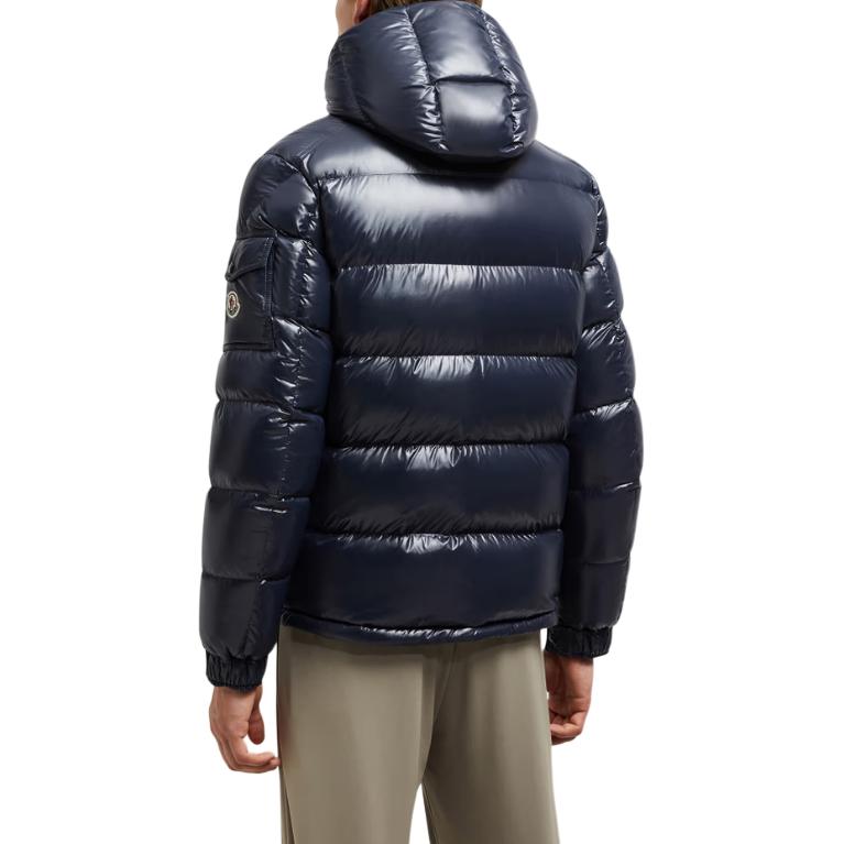 Moncler Майя утепленная короткая куртка с капюшоном Мужская морская синяя, Marine Blue — фото 4