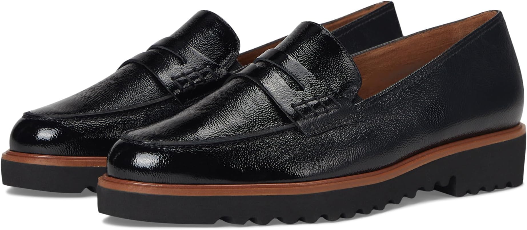 Лоферы Paul Green Women's Carmel Loafers, Black Crinkled Patent