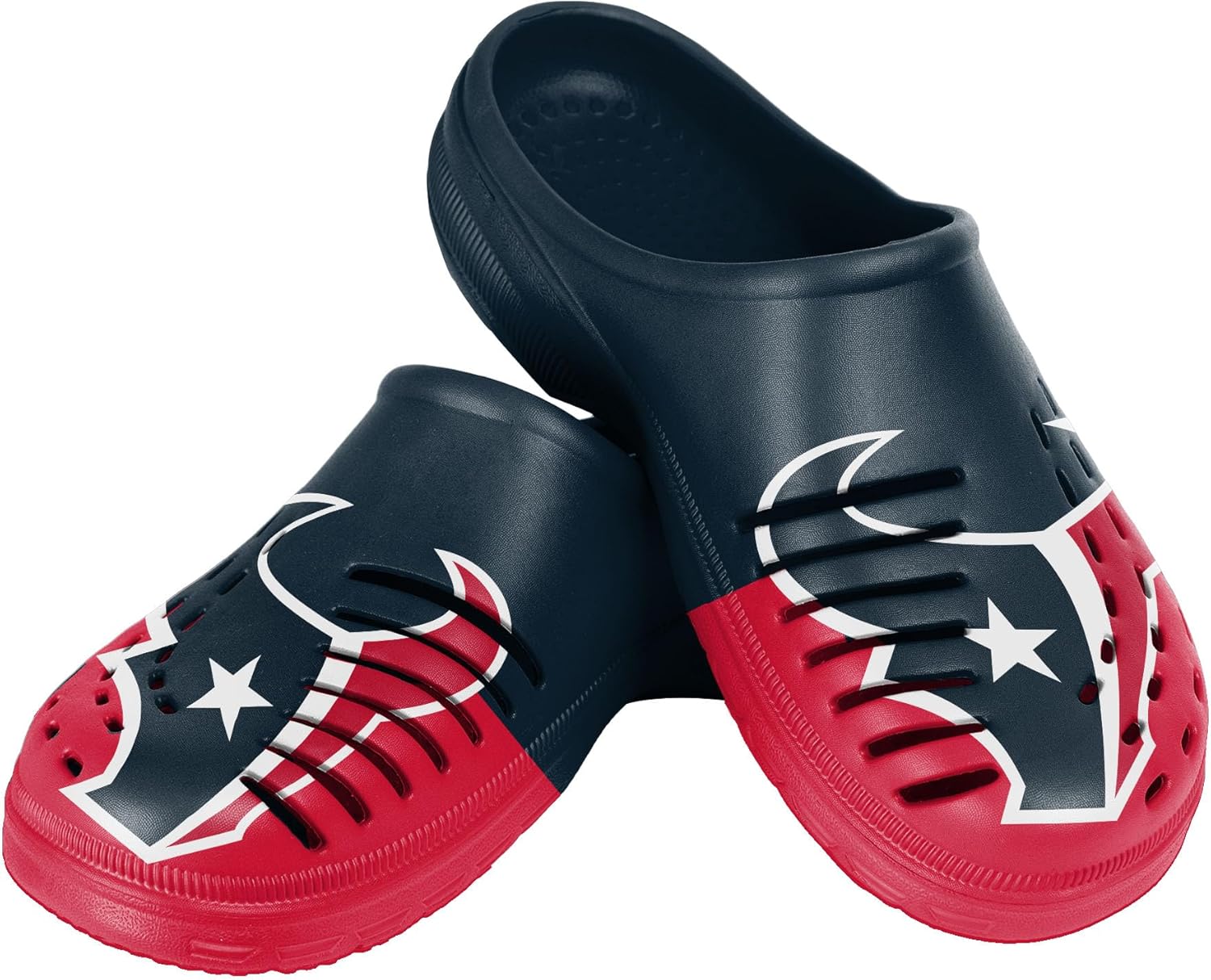 

Мужские сабо FOCO NFL с крупным логотипом команды, удобные водонепроницаемые слипоны, Houston Texans