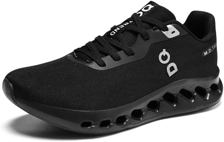 

Мужские кроссовки для бега, противоскользящие, дышащие, легкие, модные, спортивные, для ходьбы, тренажерного зала и работы Tideleap, черный