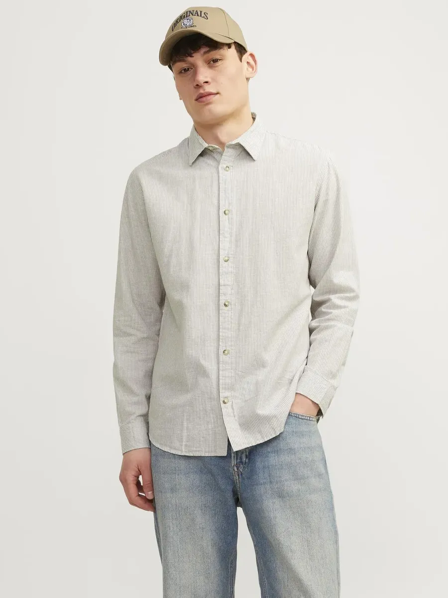 

Рубашка с длинными рукавами Jack & Jones "JJESUMMER LINEN BLEND SHIRT LS SN", цвет Crockery