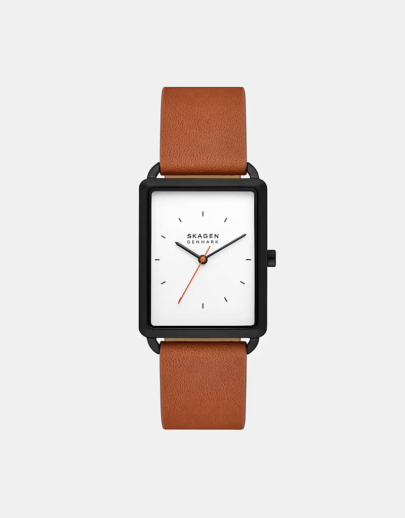 

Мужские часы Skagen Hagen с тремя стрелками, черные, из нержавеющей стали - КОРИЧНЕВЫЕ