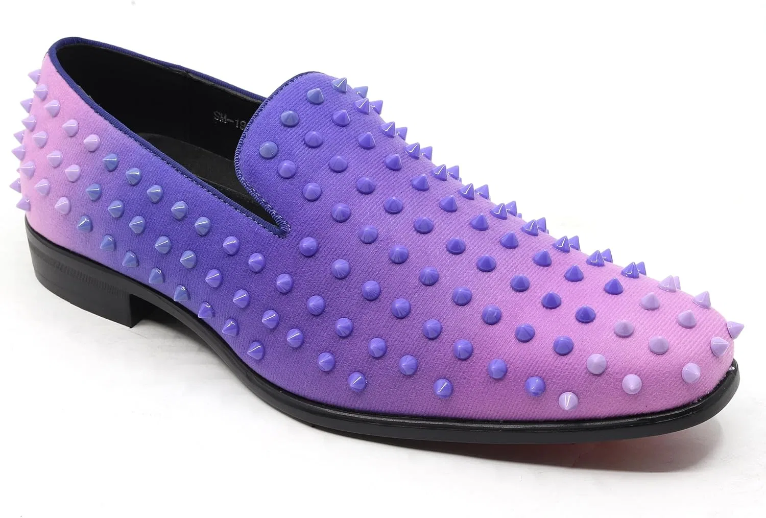 Мужские лоферы-смокинги SM-199 с градиентным рисунком и шипами Metrocharm, Purple