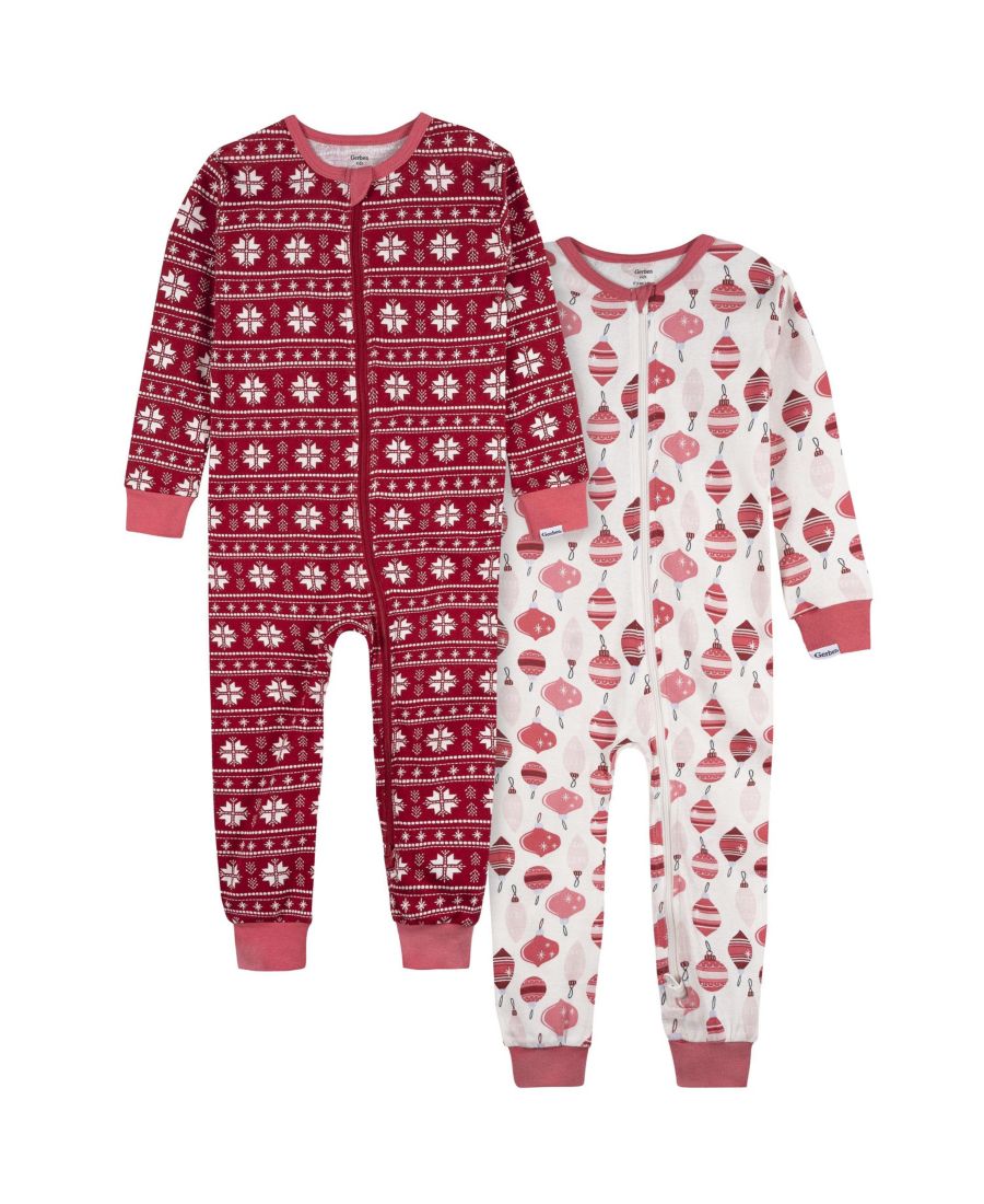 

Комплект из двух облегающих пижам без ножек для девочек Gerber, Ornaments