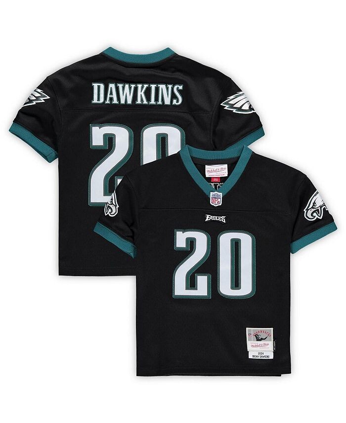Черная футболка для девочек и мальчиков Брайана Докинза Philadelphia Eagles 2004 года, вышедшая на пенсию Legacy Mitchell & Ness, черный — фото 4
