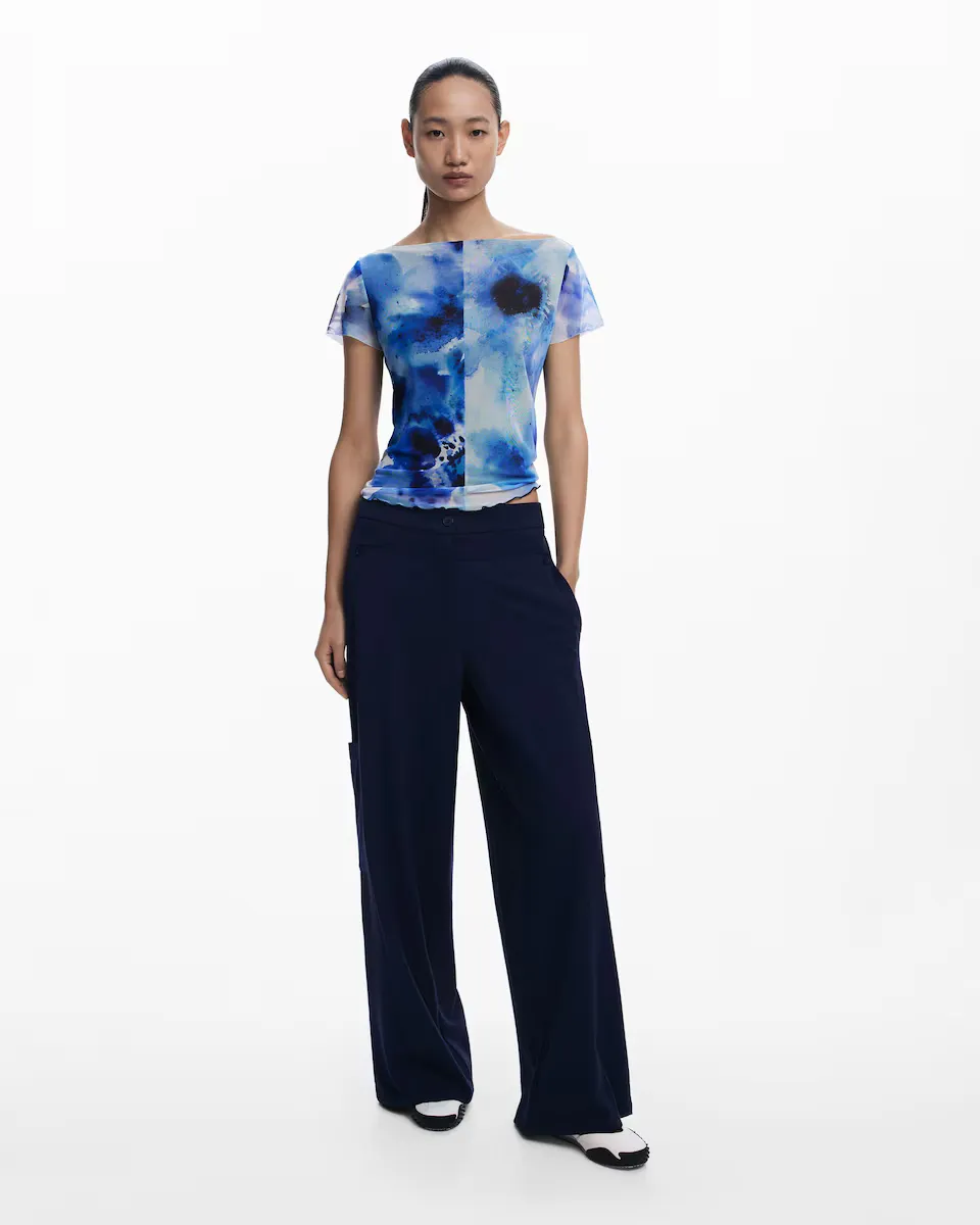 

Женские прямые брюки гладкие tailor Desigual, синий