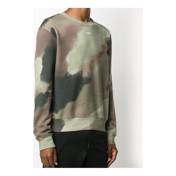 

Толстовка fw20 arrows logo printing pullover men camo/green Off-White, зеленый