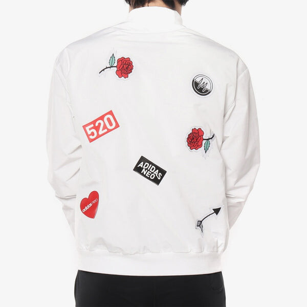 Куртка Men's adidas Casual Sports Baseball White Jacket, белый — фото 4
